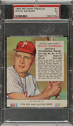 1954 Red Man Tobacco #NL-1 Richie Ashburn PSA EX 5