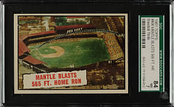 1961 Topps #406 Mantle Blasts 565 Ft. Home Run SGC NM 84