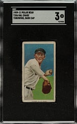1909-1911 T206 White Border Hal Chase Throwing Dark Cap SGC VG 3 - Polar Bear Back