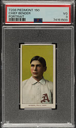1909-1911 T206 White Border Chief Bender Portrait PSA VG 3
