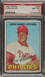1967 Topps #395 Chris Short PSA NM-MT 8