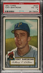 1952 Topps #332 Tony Bartirome High Number PSA VG-EX 4
