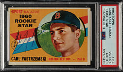 Signed 1960 Topps #148 Carl Yastrzemski Rookie PSA VG-EX 4 with MINT 9 Signature