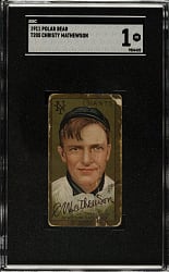 1911 T205 Gold Border Christy Mathewson SGC POOR 1 - Polar Bear Back