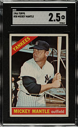 1966 Topps #50 Mickey Mantle SGC GOOD+ 2.5