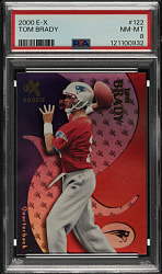 2000 Fleer E-X Football #122 Tom Brady Rookie #811/1,500 PSA NM-MT 8