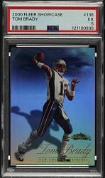 2000 Fleer Showcase Football #136 Tom Brady Rookie #1,875/2,000 PSA EX 5
