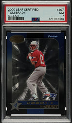 2000 Leaf Certified 4 Star Football #207 Tom Brady Rookie #640/1,500 PSA NM 7