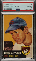 1953 Topps #46 Johnny Klippstein PSA EX-MT 6