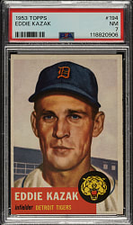 1953 Topps #194 Eddie Kazak PSA NM 7