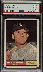 1961 Topps #300 Mickey Mantle PSA EX+ 5.5
