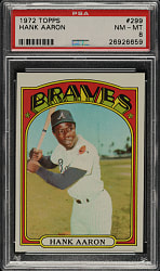 1972 Topps #299 Hank Aaron PSA NM-MT 8