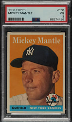 1958 Topps #150 Mickey Mantle PSA VG 3