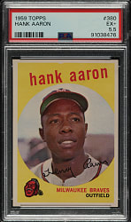 1959 Topps #380 Hank Aaron PSA EX+ 5.5