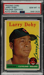 Signed 1958 Topps #424 Larry Doby PSA/DNA GEM MINT 10