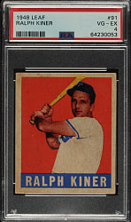1948-1949 Leaf #91 Ralph Kiner Rookie PSA VG-EX 4