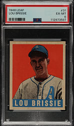 1948-1949 Leaf #31 Lou Brissie PSA EX-MT 6