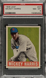 1948-1949 Leaf #27 Mickey Harris PSA NM-MT 8