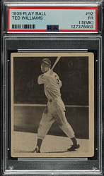 1939 R334 Play Ball #92 Ted Williams Rookie PSA FAIR 1.5 (MK)