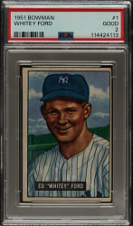 1951 Bowman #1 Whitey Ford Rookie PSA GOOD 2