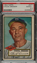 1952 Topps #377 Chuck Dressen High Number PSA GOOD+ 2.5