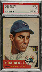1953 Topps #104 Yogi Berra PSA VG 3