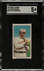 1909-1911 T206 White Border Heinie Wagner Bat On Left Shoulder SGC EX 5