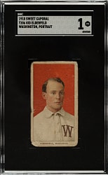 1909-1911 T206 White Border Kid Elberfeld Washington, Portrait SGC POOR 1
