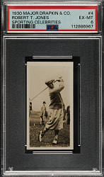 1930 Major Drapkin Co. "Sporting Celebrities In Action" Golf #4 Bobby Jones PSA EX-MT 6