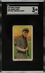 1909-1911 T206 White Border Johnny Evers with Bat, Chicago on Shirt SGC VG 3