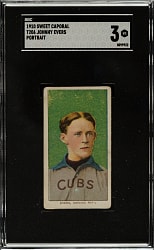 1909-1911 T206 White Border Johnny Evers Portrait SGC VG 3