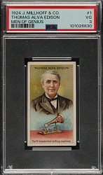 1924 J. Millhoff & Co. "Men of Genius" #1 Thomas Alva Edison PSA VG 3
