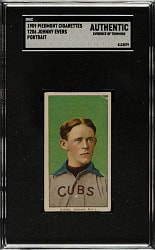 1909-1911 T206 White Border Johnny Evers Portrait SGC Authentic