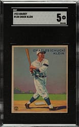 1933 R319 Goudey #128 Chuck Klein SGC EX 5