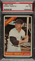 1966 Topps #50 Mickey Mantle PSA VG-EX 4