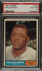 1961 Topps #150 Willie Mays PSA EX-MT 6