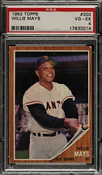 1962 Topps #300 Willie Mays PSA VG-EX 4