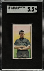 1909-1911 T206 White Border Ernie Howard Southern Leaguer SGC EX+ 5.5 - Old Mill Back
