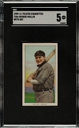 1909-1911 T206 White Border George Mullin with Bat SGC EX 5 - Tolstoi Back - 1 of 1 - Highest Graded!