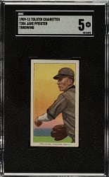 1909-1911 T206 White Border Jake Pfeister Throwing SGC EX 5 - Tolstoi Back