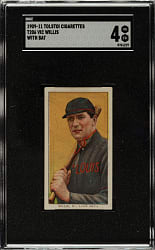 1909-1911 T206 White Border Vic Willis with Bat SGC VG/EX 4 - Tolstoi Back