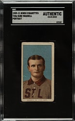 1909-1911 T206 White Border Rube Waddell Portrait SGC Authentic- Brown Hindu Back