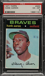 1971 Topps #400 Hank Aaron PSA EX-MT 6