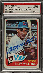 Signed 1965 Topps #220 Billy Williams - PSA/DNA