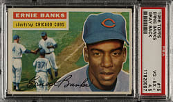 1956 Topps #15 Ernie Banks Gray Back PSA VG-EX+ 4.5