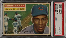 1956 Topps #15 Ernie Banks White Back PSA VG-EX 4