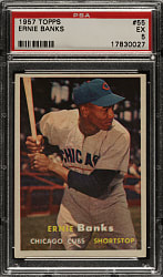 1957 Topps #55 Ernie Banks PSA EX 5