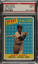 1958 Topps #482 Ernie Banks All-Star PSA NM 7