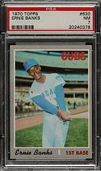 1970 Topps #630 Ernie Banks PSA NM 7