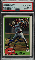 Signed 1981 Topps #220 Tom Seaver - PSA/DNA